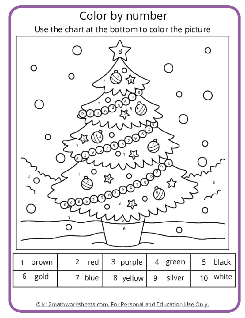 Christmas Color By Number Pages Christmas Color By Number Pages