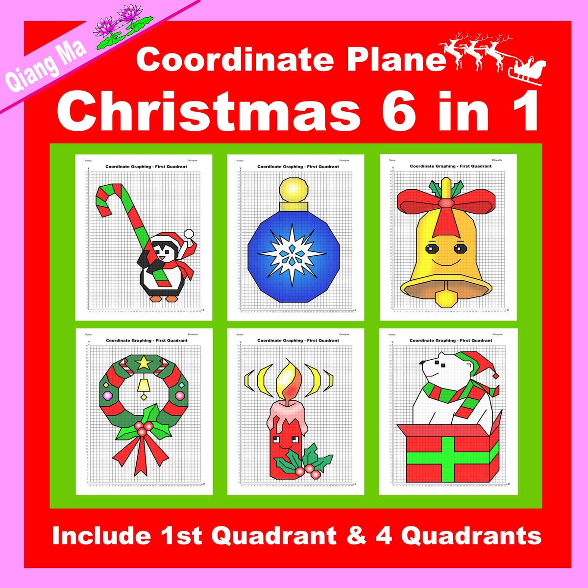 Christmas Coordinate Plane Graphing Picture Christmas Bundle 6 In 1 Classful Christmas Coordinate Plane Graphing Picture Christmas Bundle 6 In 1 Classful