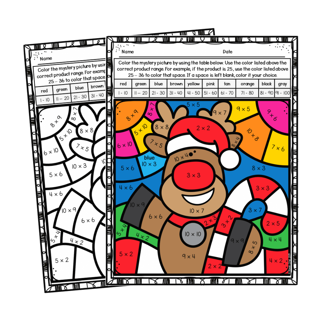 Free Winter Snowman Color By Code Multiplication Worksheet Worksheets4Free