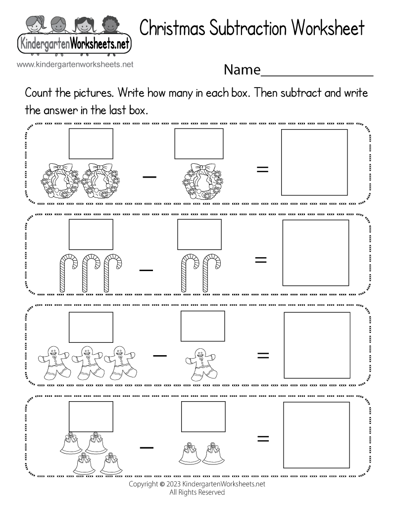 Math Christmas Worksheets PDF Free Download