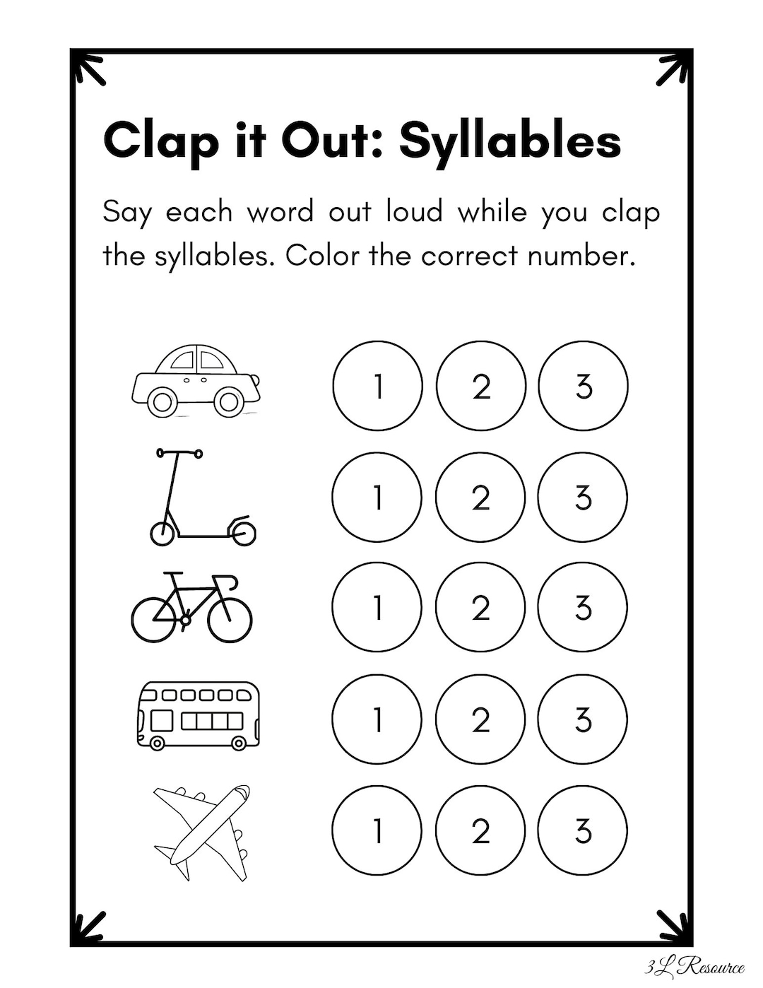 Clap It Out Syllables Worksheet Kindergarten Preschool Etsy Clap It Out Syllables Worksheet Kindergarten Preschool Etsy