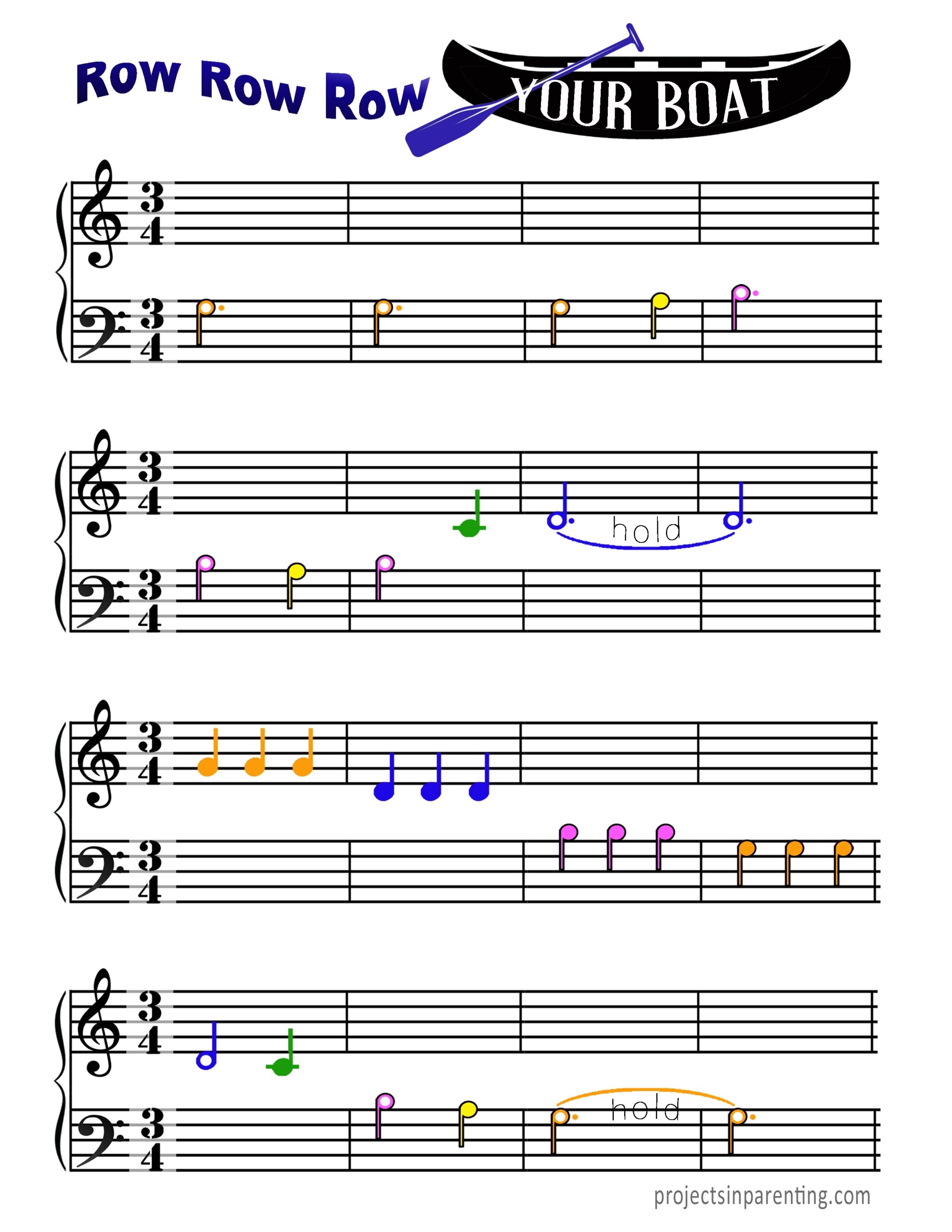 Color Coded Beginner Piano Music Book Projects In Parenting