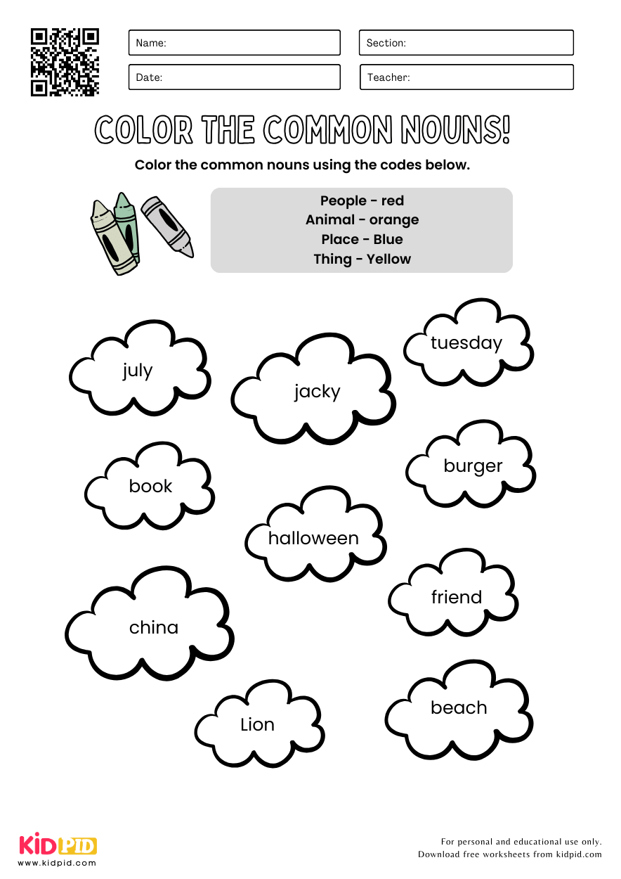 Follow The Noun Worksheet Top Teacher