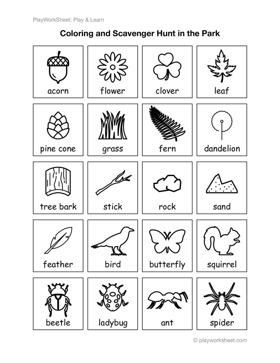 Coloring And Scavenger Hunt In The Park Free Printables For Kids Coloring And Scavenger Hunt In The Park Free Printables For Kids