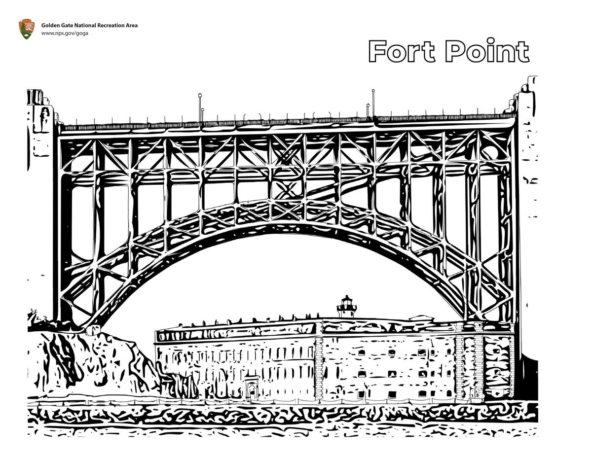 Coloring Pages Golden Gate U S National Park Service San Francisco S Iconic Bridge California United States Countries Cities And Monuments Coloring Pages