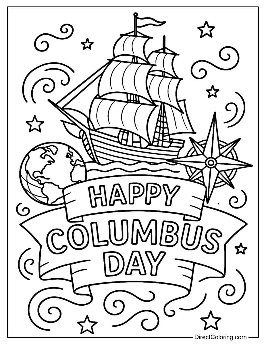 Columbus Day Coloring Pages Free PDF To Download And Print Columbus Day Coloring Pages Free PDF To Download And Print