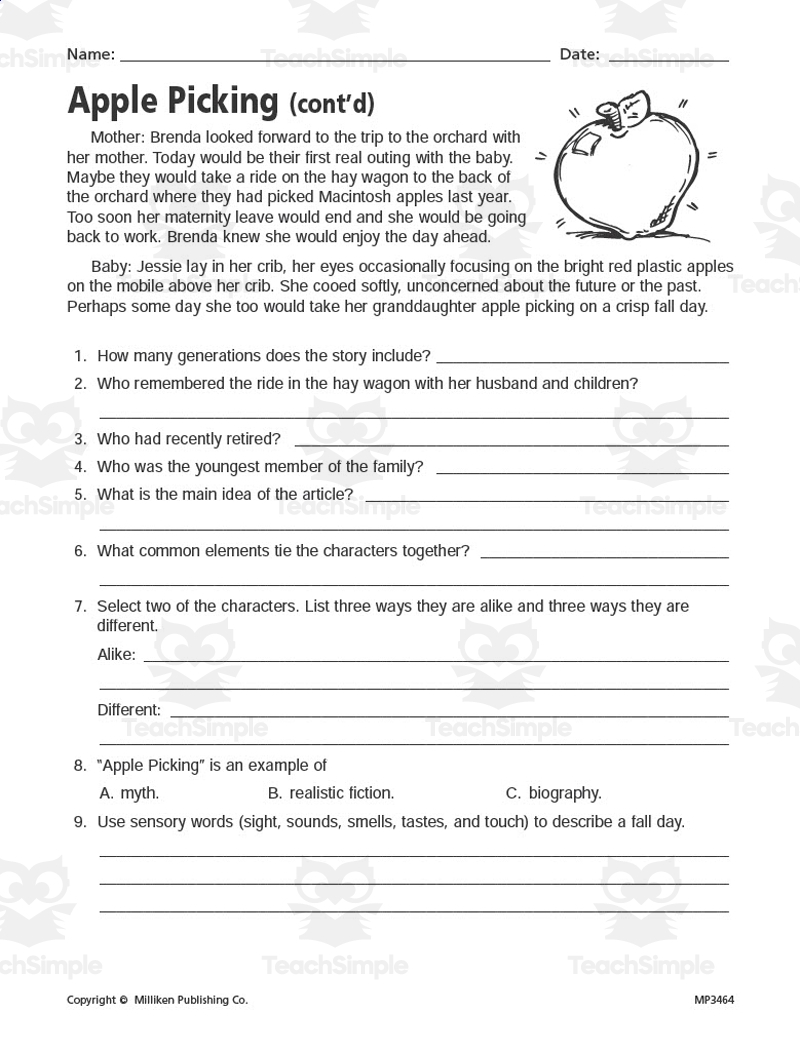 Compare And Contrast CCSS RL 5 3 Supplemental Worksheets For The Common Core By Teach Simple