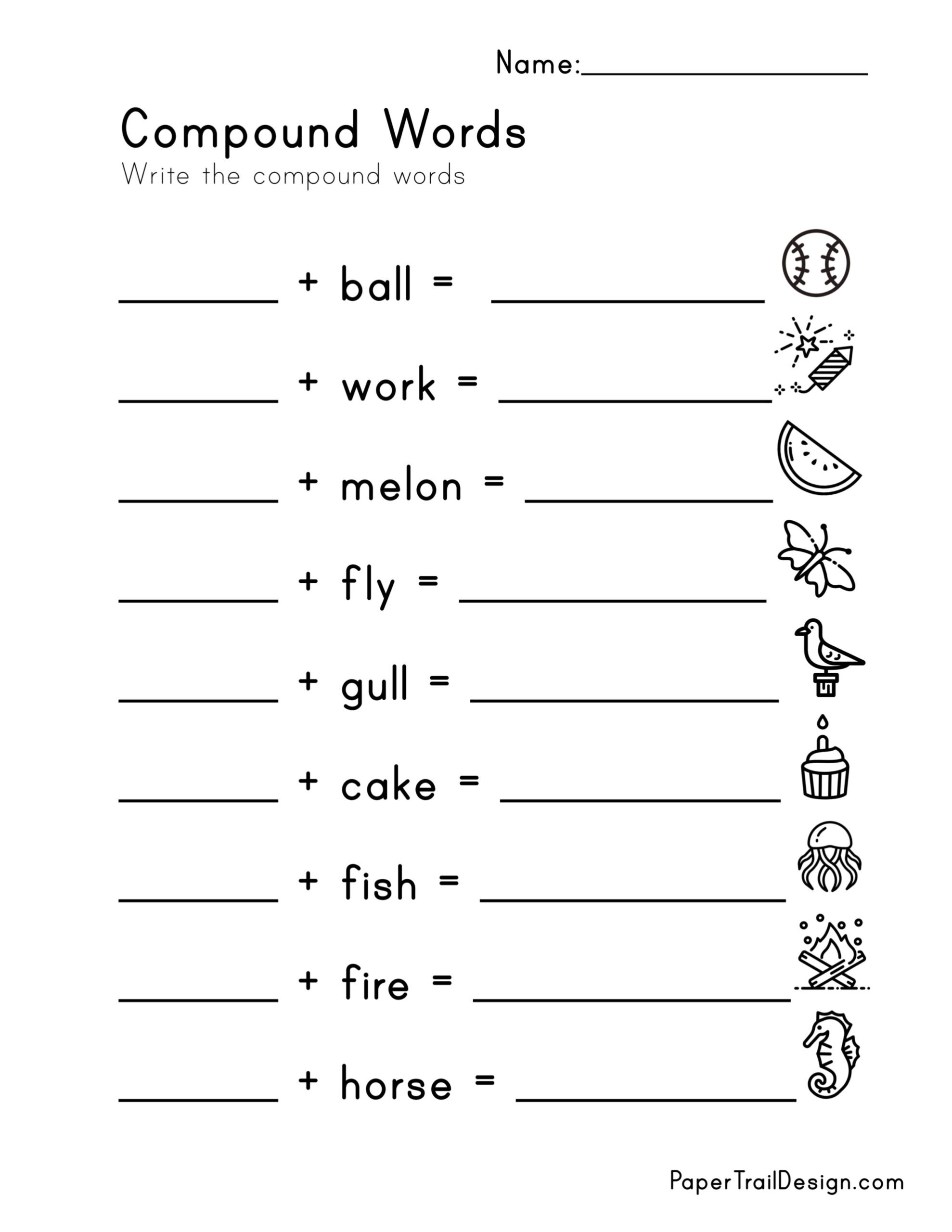 Compound Word Clip Cards Free Printable