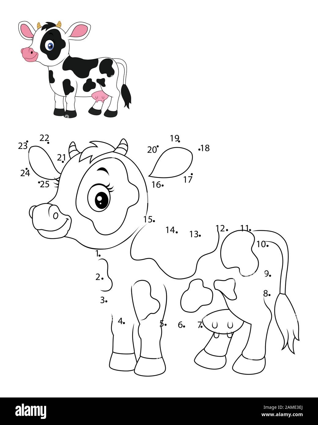 Connect The Number To Draw The Animal Educational Game For Children Cute Little Cow Stock Vector Image Art Alamy Connect The Number To Draw The Animal Educational Game For Children Cute Little Cow Stock Vector Image Art Alamy