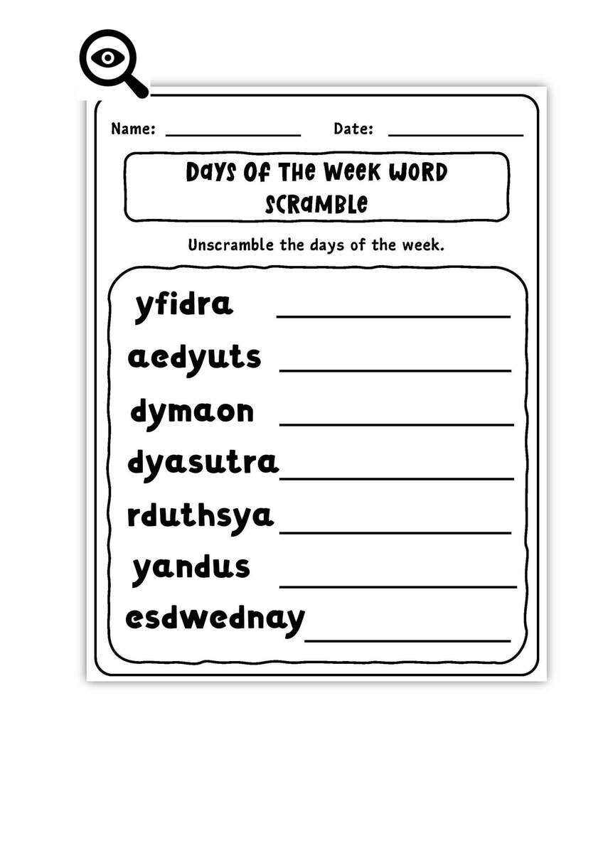 Cool Learn Days Of The Week Activity Worksheets For Kids Made By Teachers Cool Learn Days Of The Week Activity Worksheets For Kids Made By Teachers