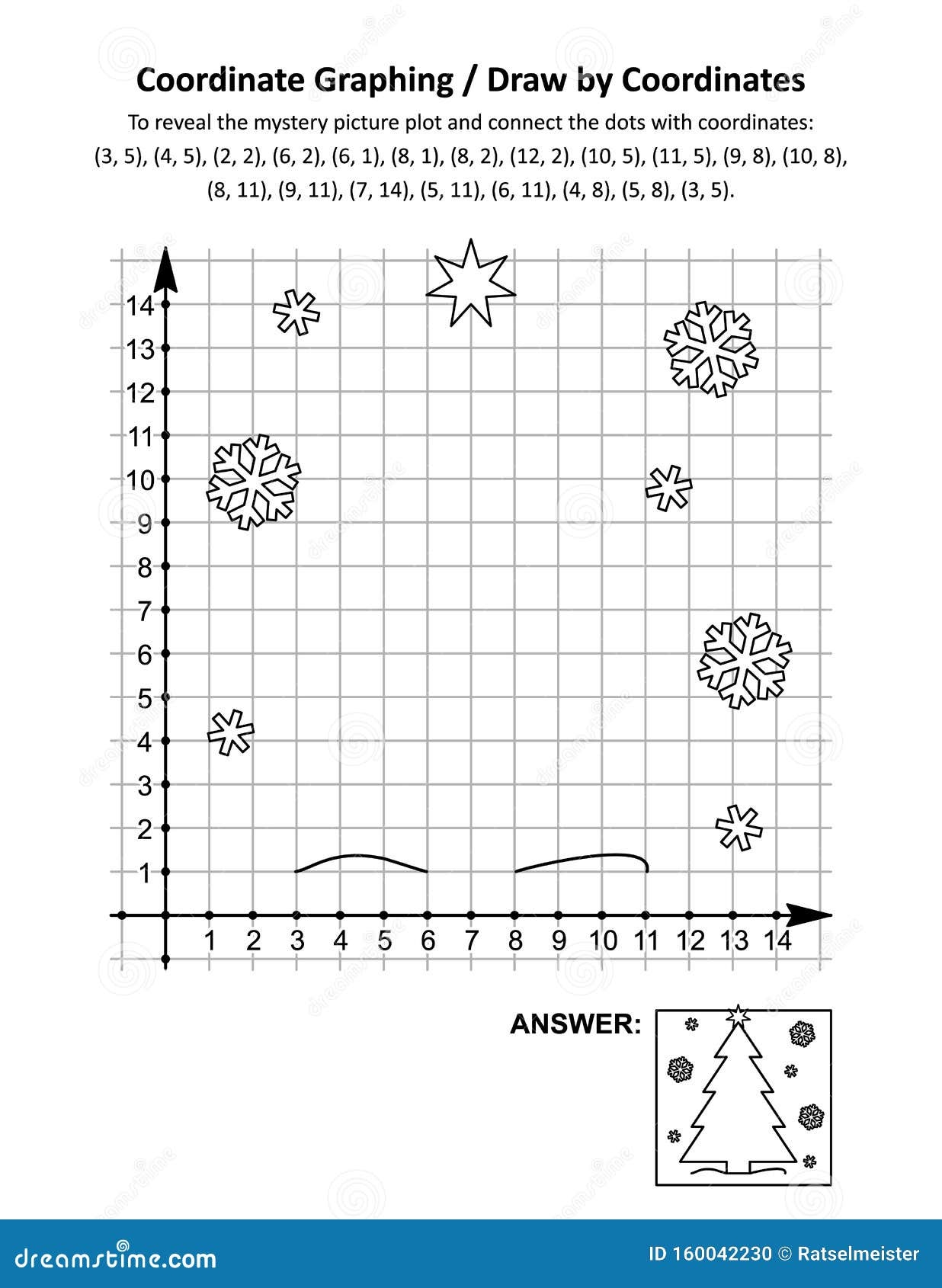 Coordinate Graphing Or Draw By Coordinates Math Worksheet With Christmas Tree Stock Vector Illustration Of Connect Hidden 160042230 Coordinate Graphing Or Draw By Coordinates Math Worksheet With Christmas Tree Stock Vector Illustration Of Connect Hidden 160042230