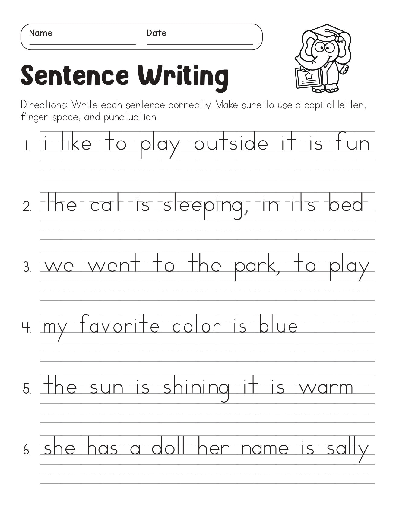 October Fix The Sentence Worksheets Sentence Editing Daily Oral Language DOL Teaching Ideas Made Easy