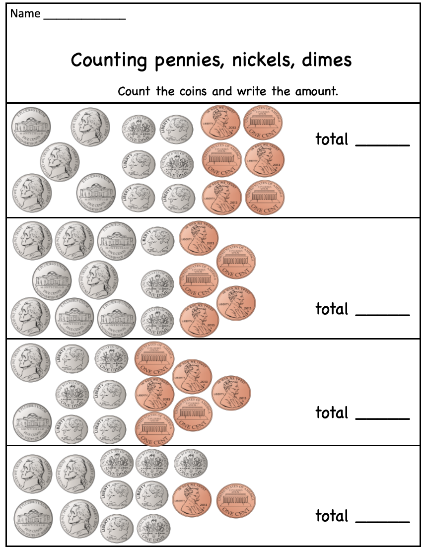 Counting Money Worksheets
