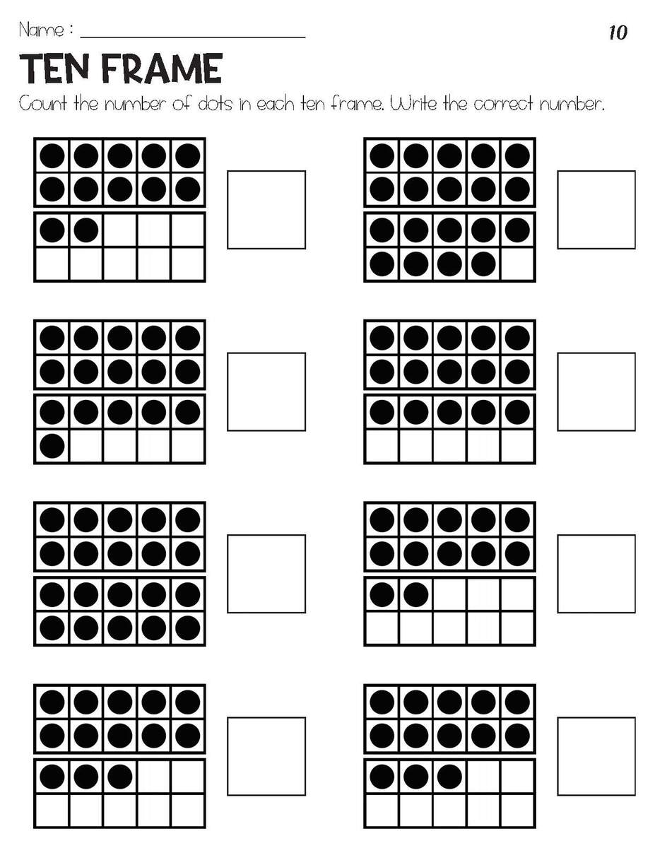 Counting Numbers 11 20 With Ten Frame Objects Worksheets Etsy