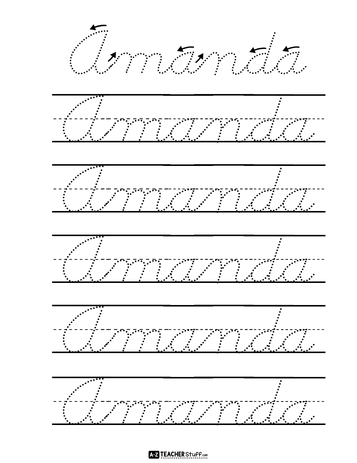 Cursive Handwriting Tracing Sheet Maker A To Z Teacher Stuff Custom Worksheet Makers Create Your Own Printable Pages A To Z Teacher Stuff
