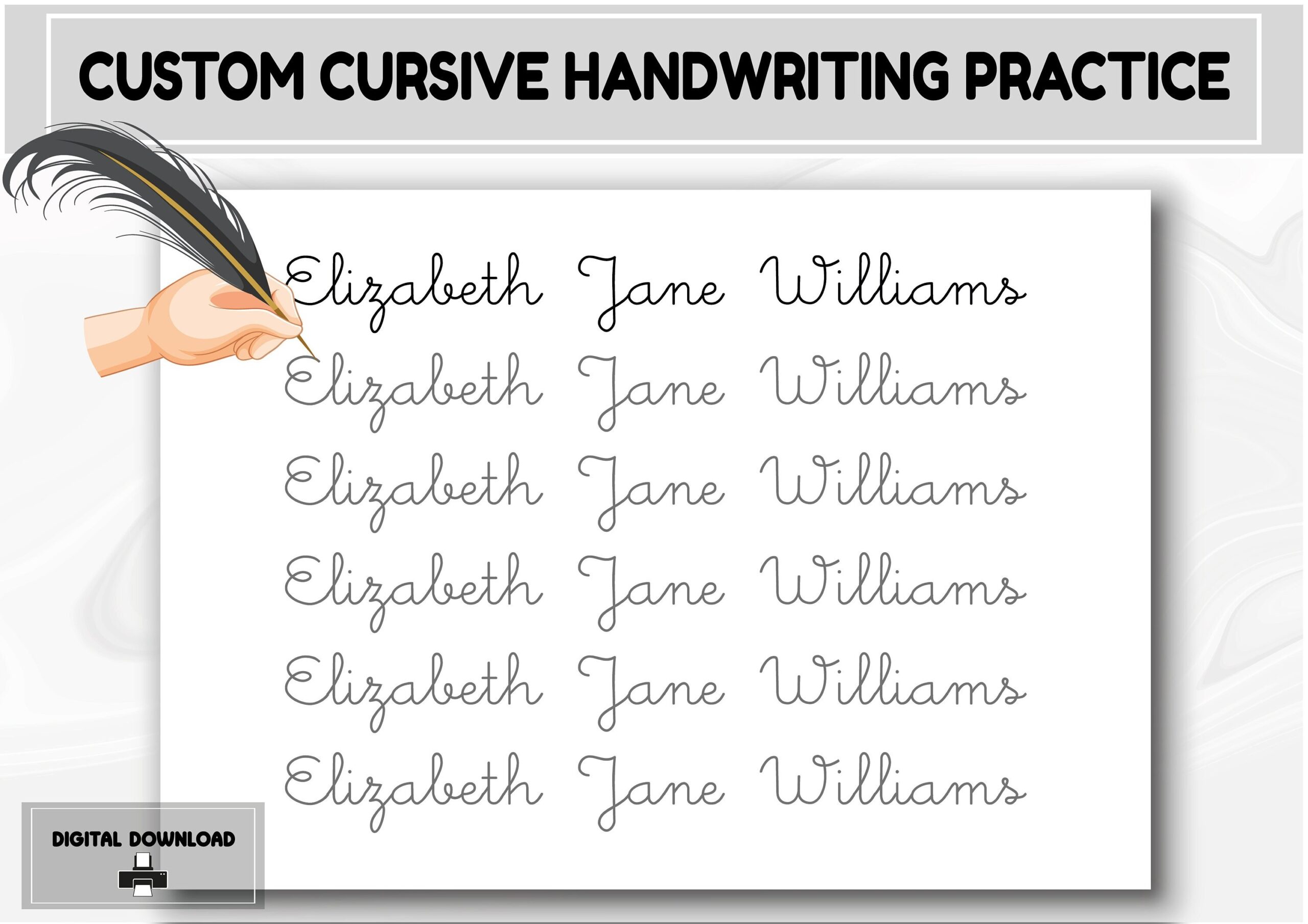 Custom Cursive Name Tracing Worksheet Handwriting Practice Digital Download Etsy Custom Cursive Name Tracing Worksheet Handwriting Practice Digital Download Etsy