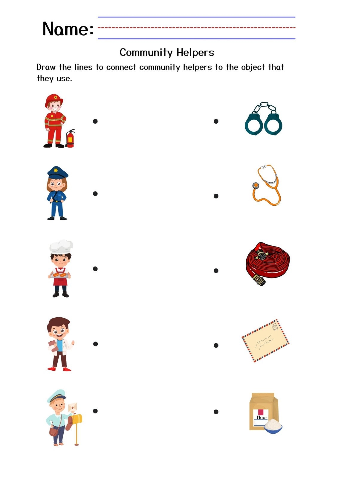 Community Helpers Worksheet Match Super Simple