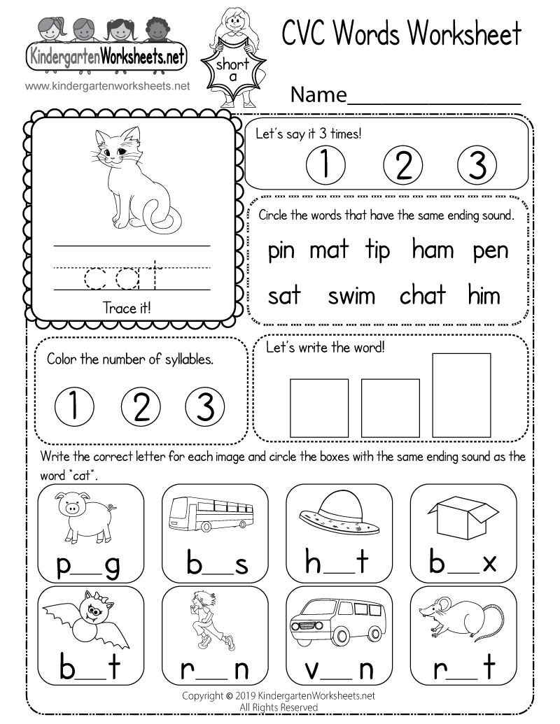 CVC Words Worksheet Free Printable Digital PDF 20 Free CVC Words Worksheets Teach Prints