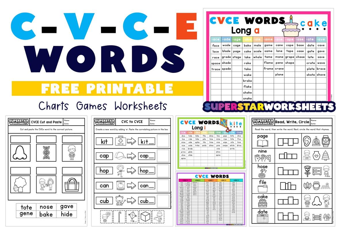 CVCE Words Superstar Worksheets CVCE Words Superstar Worksheets