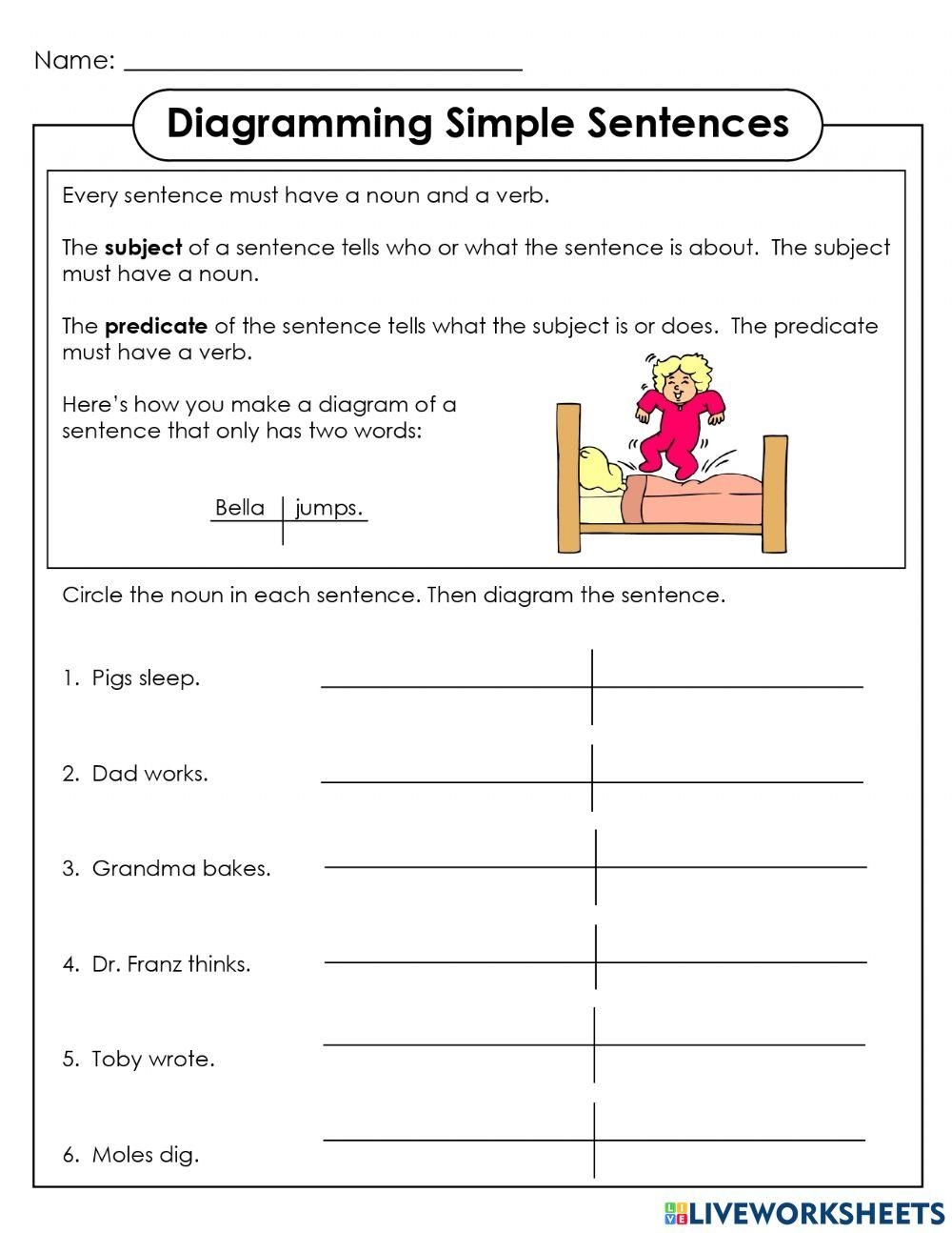 Diagramming Simple Sentences Worksheet Worksheets Library Diagramming Simple Sentences Worksheet Worksheets Library