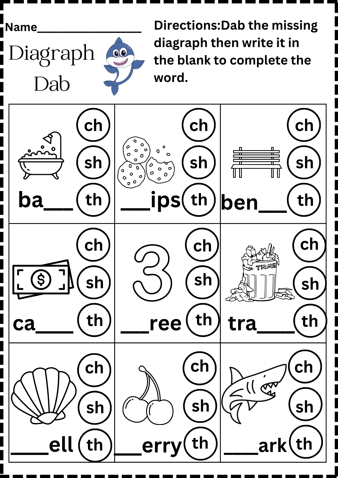 Diagraphs Free Printable Diagraphs Free Printable