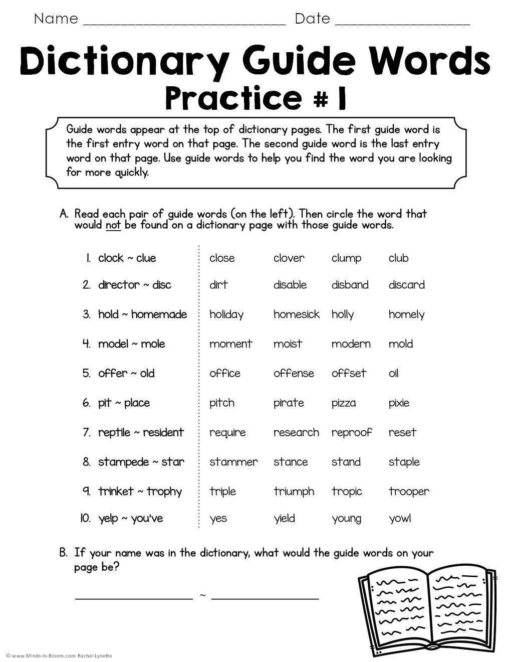 Dictionary Guide Words Practice Worksheet For Grades 3 5 Printable Dictionary Guide Words Practice Worksheet For Grades 3 5 Printable