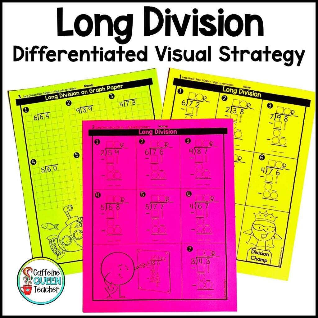 Differentiated Long Division Worksheets For FREE Caffeine Queen Teacher Differentiated Long Division Worksheets For FREE Caffeine Queen Teacher