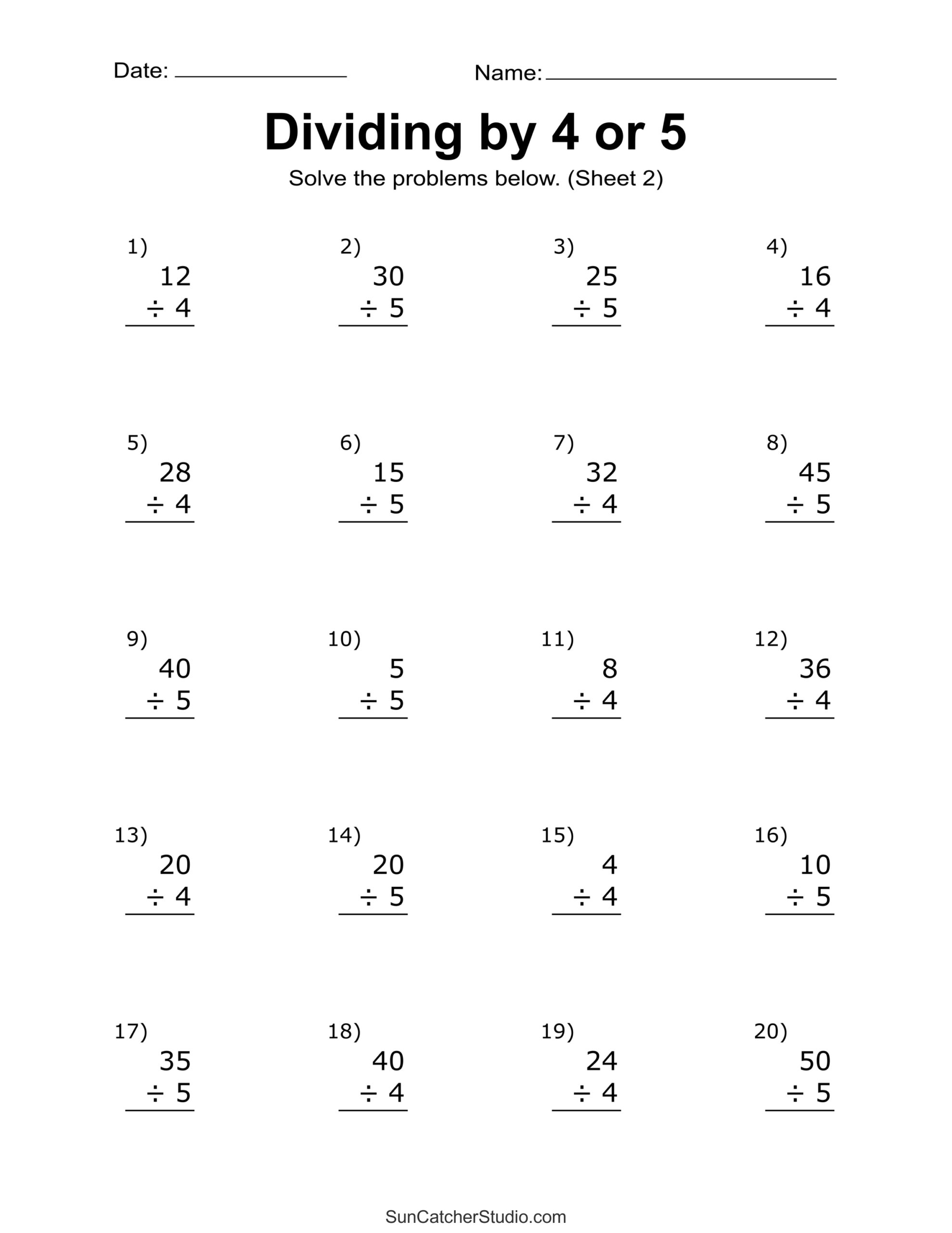 Division Worksheets Problems Free Printable Math Drills Free Printables Lettering SVG Files Tools Apps Printable Division Worksheets 3rd 4th Grade