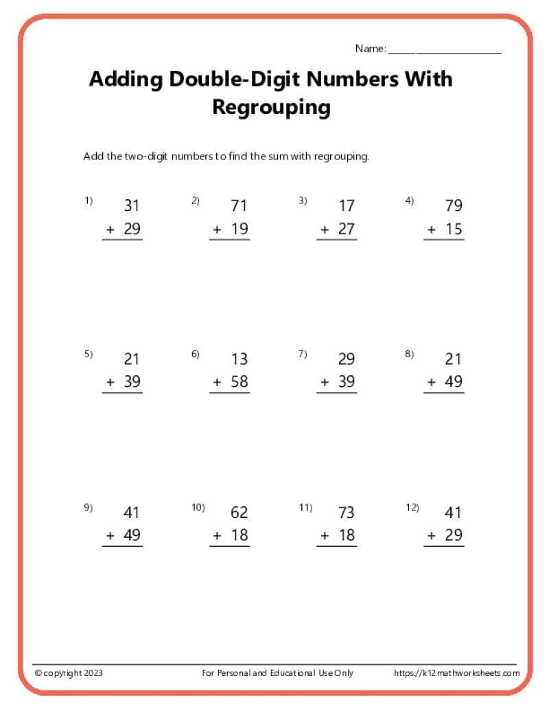 5th Grade Addition Worksheets