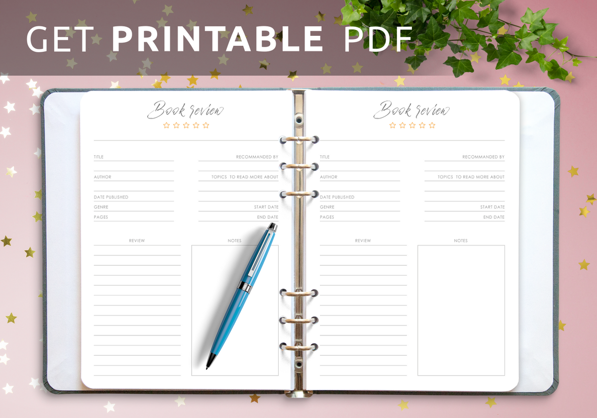 Download Printable Rating Stars Book Review Template PDF Download Printable Rating Stars Book Review Template PDF