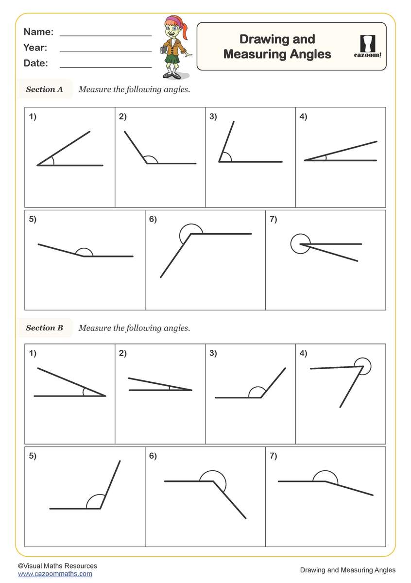 Drawing And Measuring Angles Worksheet PDF Printable Geometry Worksheets Drawing And Measuring Angles Worksheet PDF Printable Geometry Worksheets