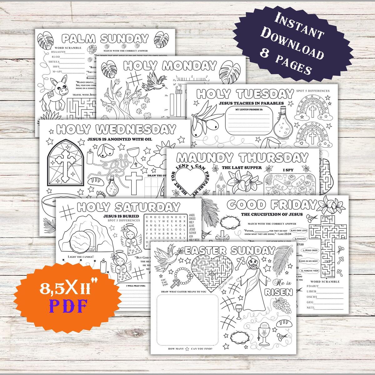 Easter Holy Week Story Bible Advent Study Art Craft Printable Sunday School Activity Jesus Is Risen Made By Teachers