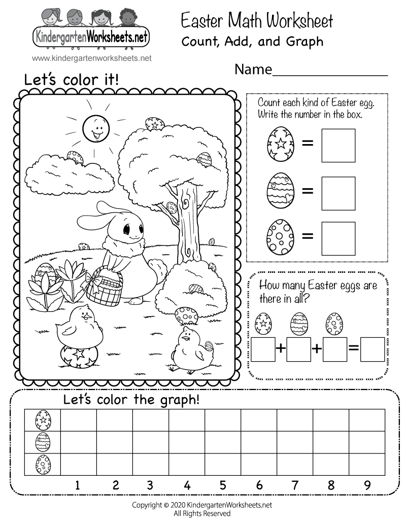 Easter Math Worksheet Free Printable Digital PDF