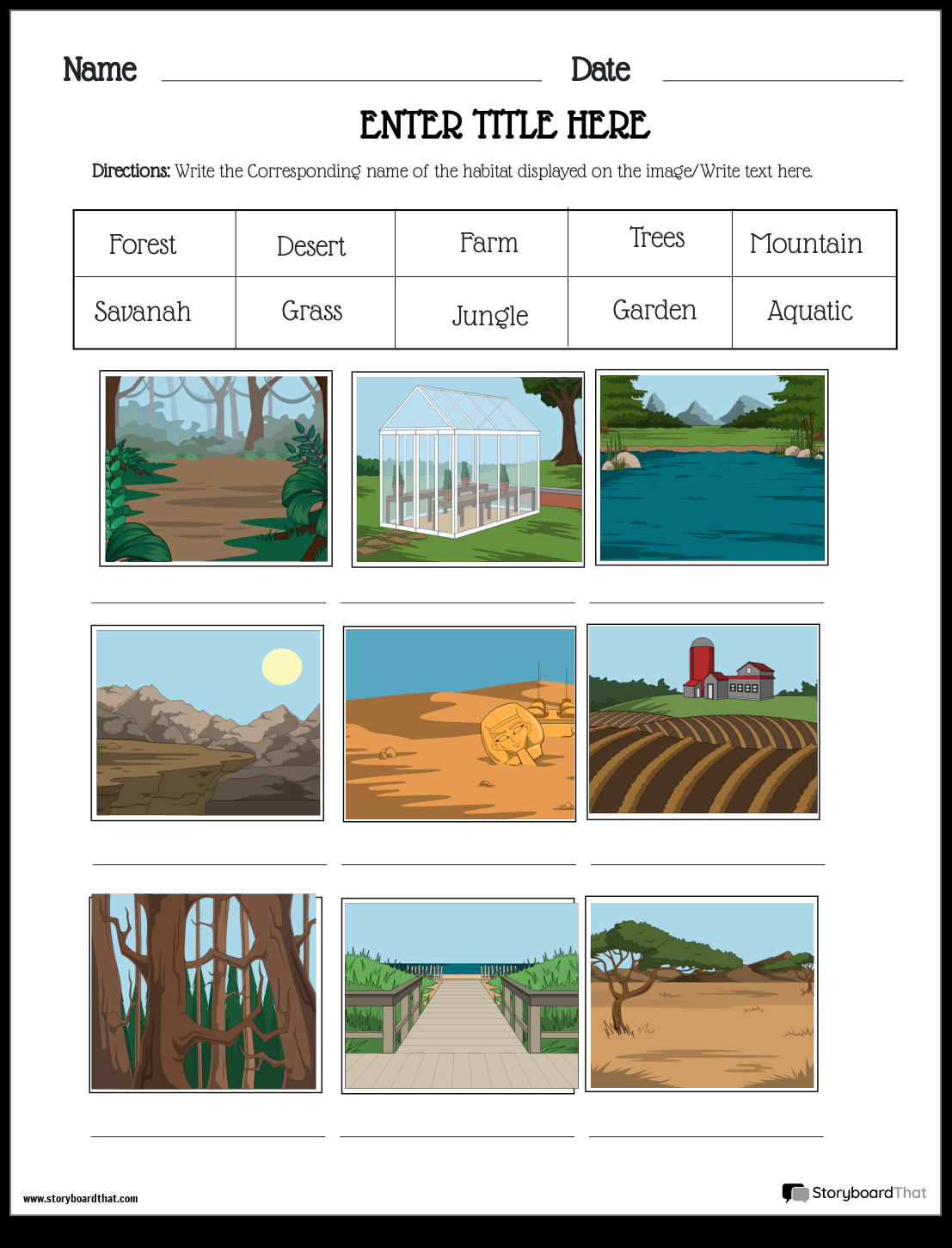 Ecosystems Worksheets Free Printable By Storyboard That Ecosystems Worksheets Free Printable By Storyboard That