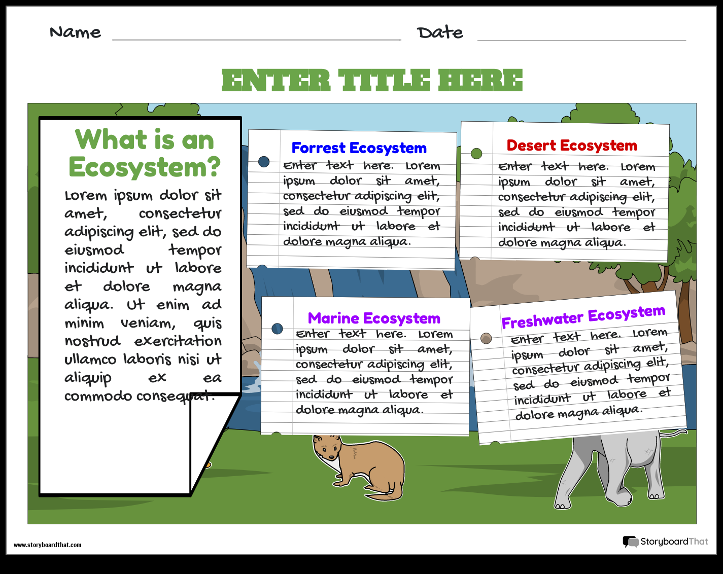 Ecosystems Worksheets Free Printable By Storyboard That Ecosystems Worksheets Free Printable By Storyboard That