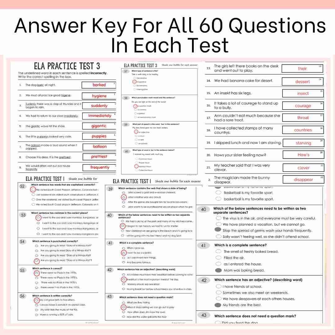 ELA Test Prep Grade 3 Grade 4 Grade 5 Essential Bundle