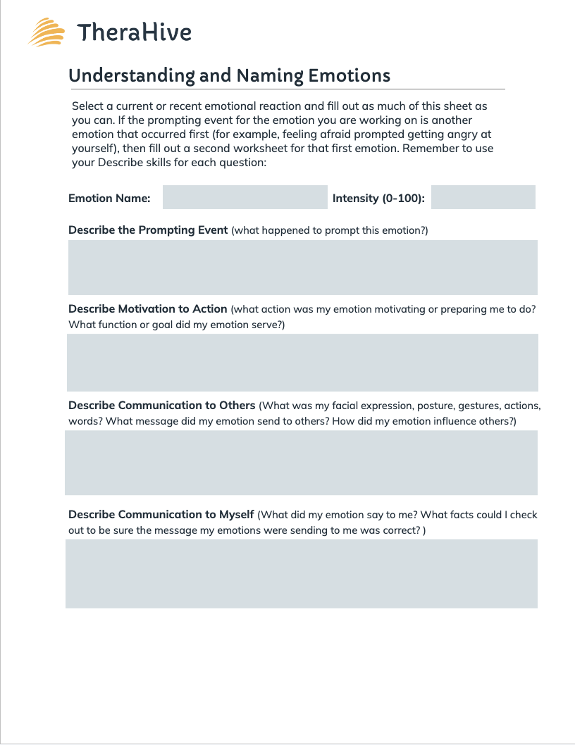 Emotion Regulation Worksheets FREE Emotional Regulation Worksheet Your Therapy Source