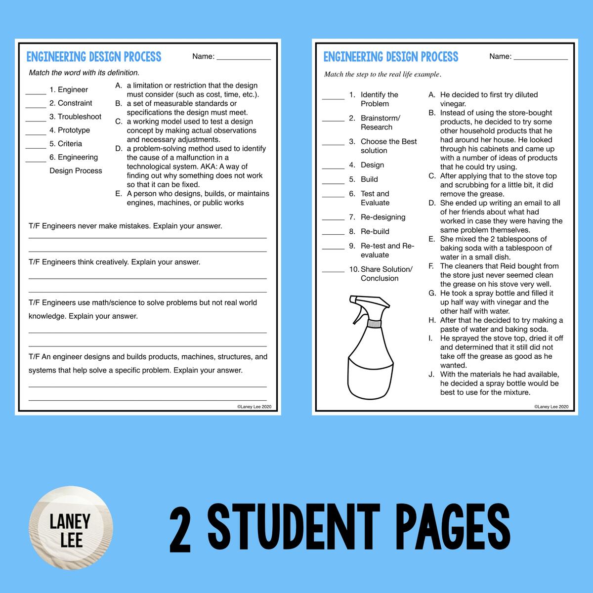 Engineering Design Process Reading Comprehension Worksheets Laney Lee Engineering Design Process Reading Comprehension Worksheets Laney Lee