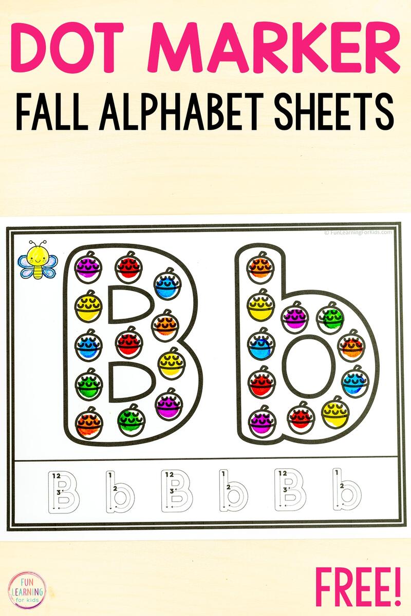Free Fall Letter Tracing Worksheets For Preschool