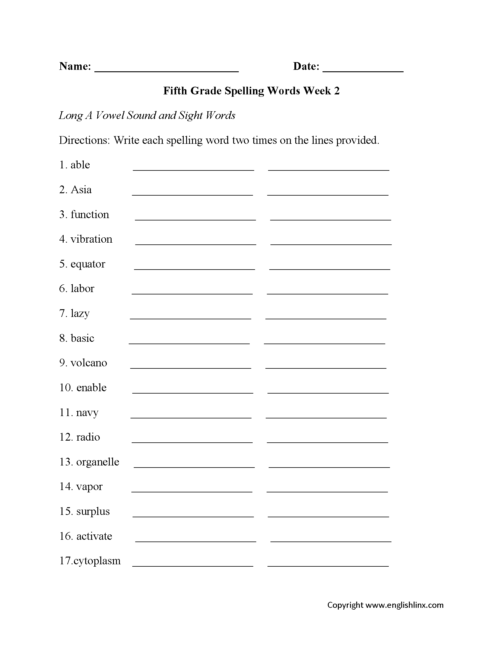 Fifth Grade Spelling Worksheets Printable Word Lists Weekly Practice Fifth Grade Worksheets Bundle 500 Standards Aligned Printables Made By Teachers