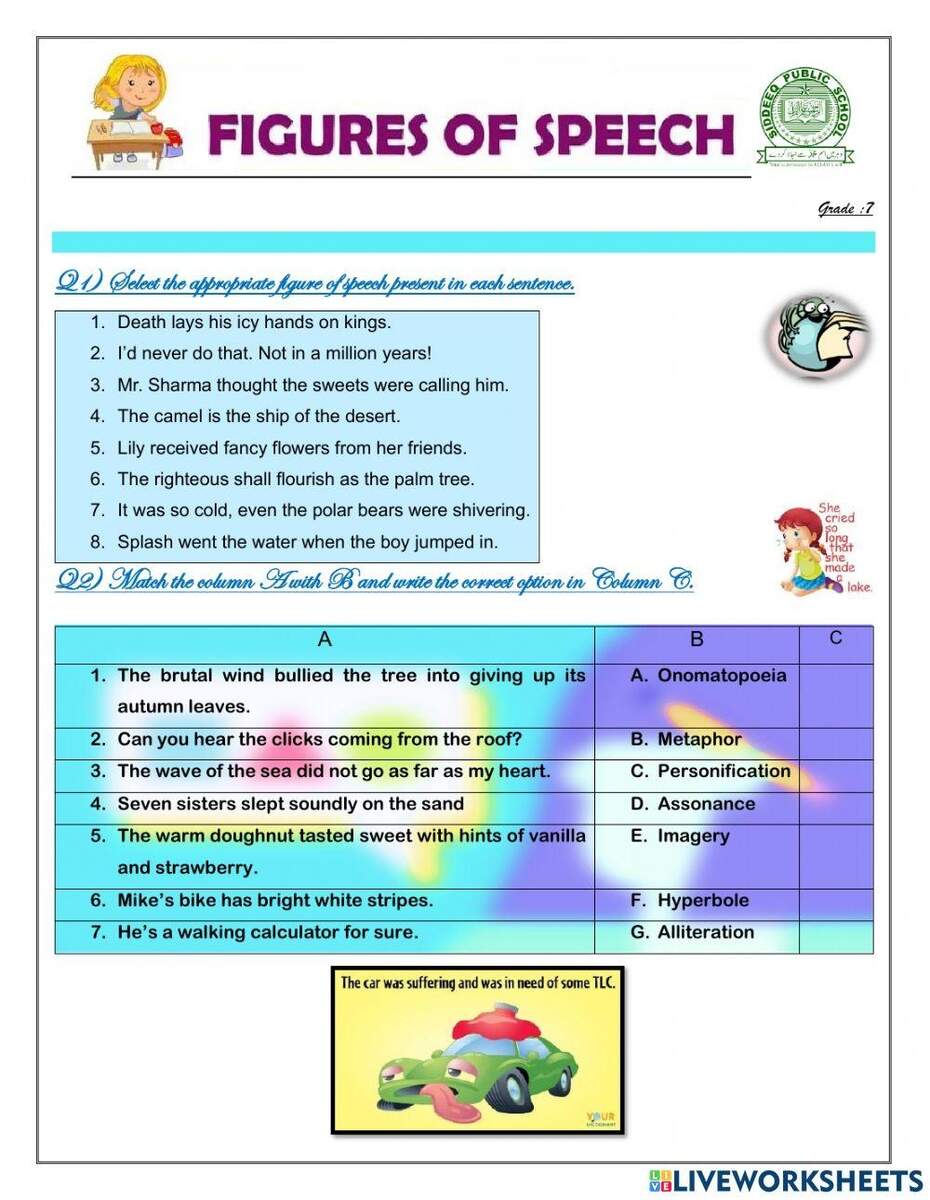 Figures Of Speech Worksheets 15 Worksheets Library Worksheets Library