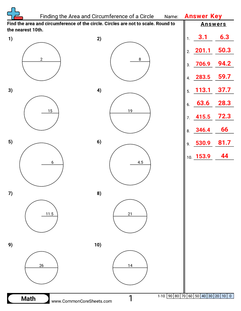 Finding The Area And Circumference Of A Circle Worksheet Download Finding The Area And Circumference Of A Circle Worksheet Download