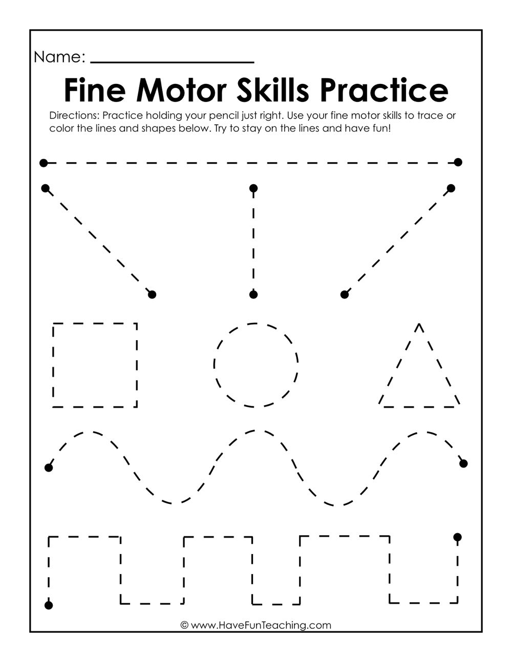 Fine Motor Skills Practice Worksheet Have Fun Teaching Fine Motor Skills Practice Worksheet Have Fun Teaching