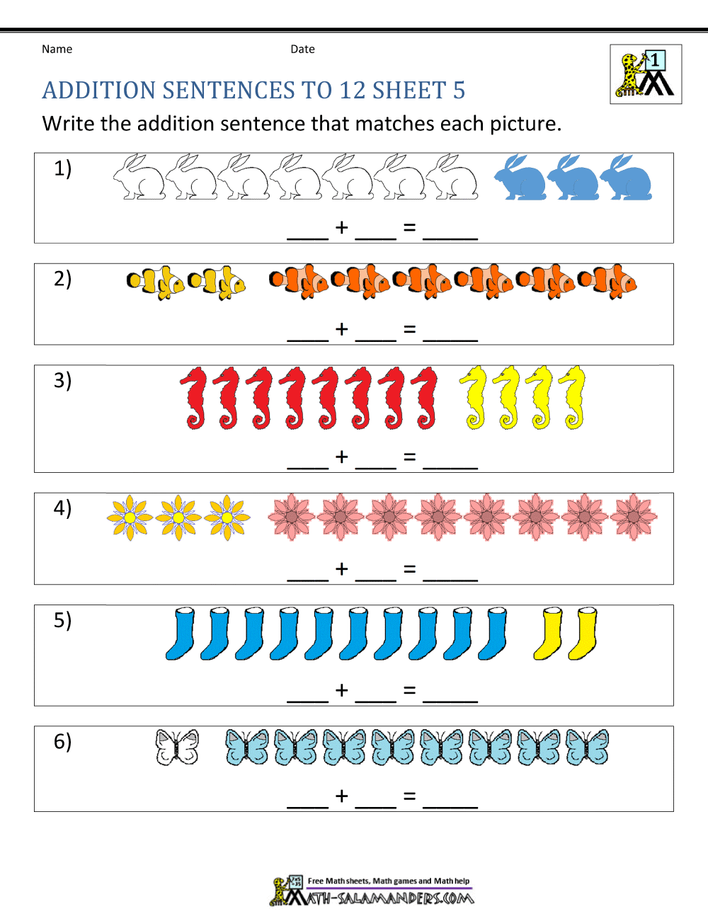 First Grade Addition Worksheets First Grade Addition Worksheets
