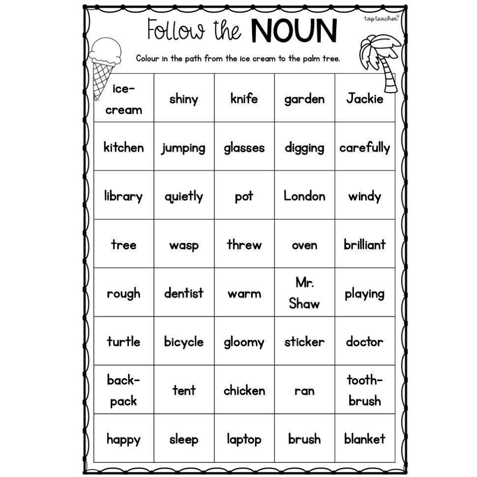 Follow The Noun Worksheet Top Teacher