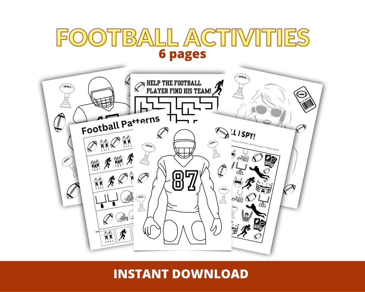Football Printable Kids Football Activities Kids Football Big Game Printable Etsy