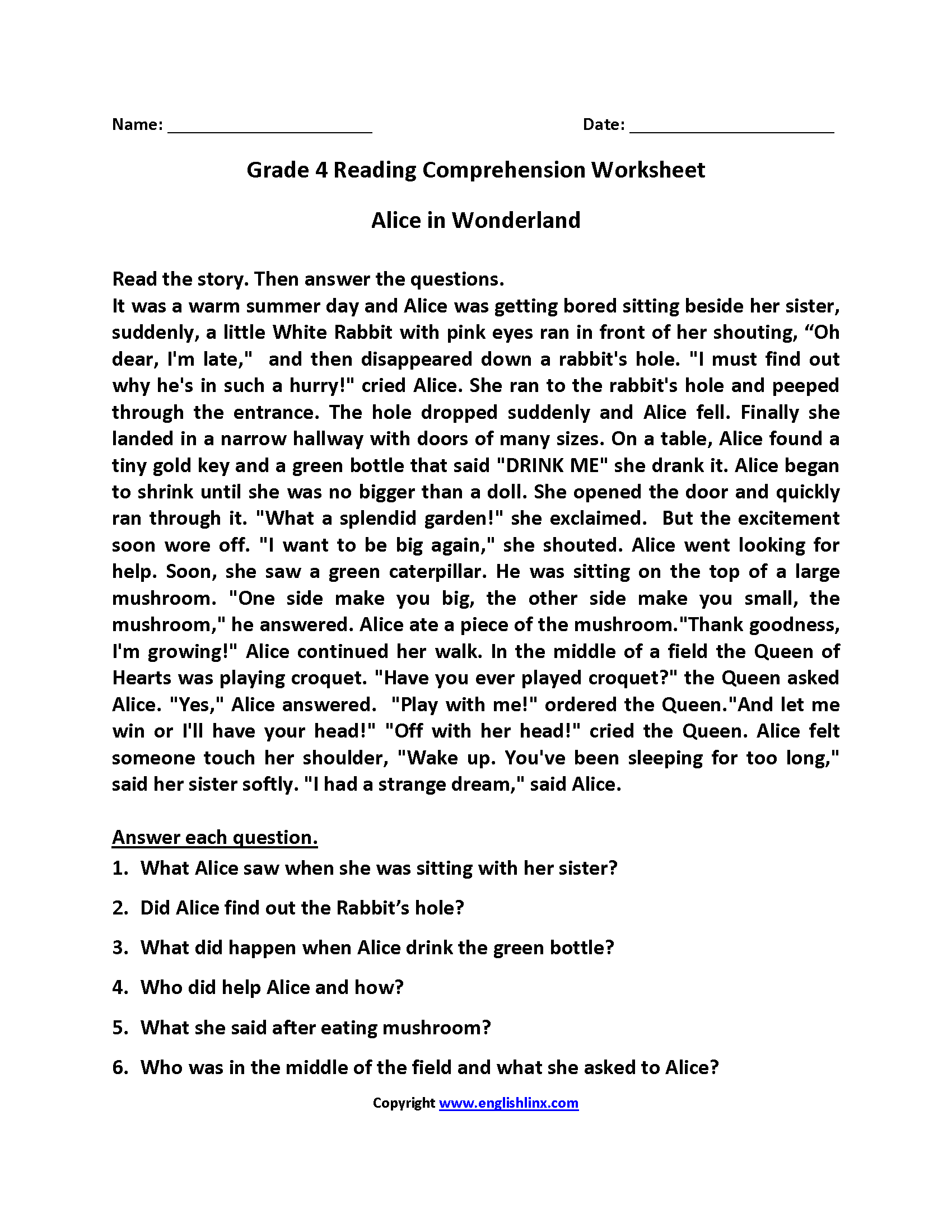Fourth Grade Reading Worksheets Improve Fluency Comprehension 15 Fourth Grade Reading Comp Worksheets Free PDF At Worksheeto