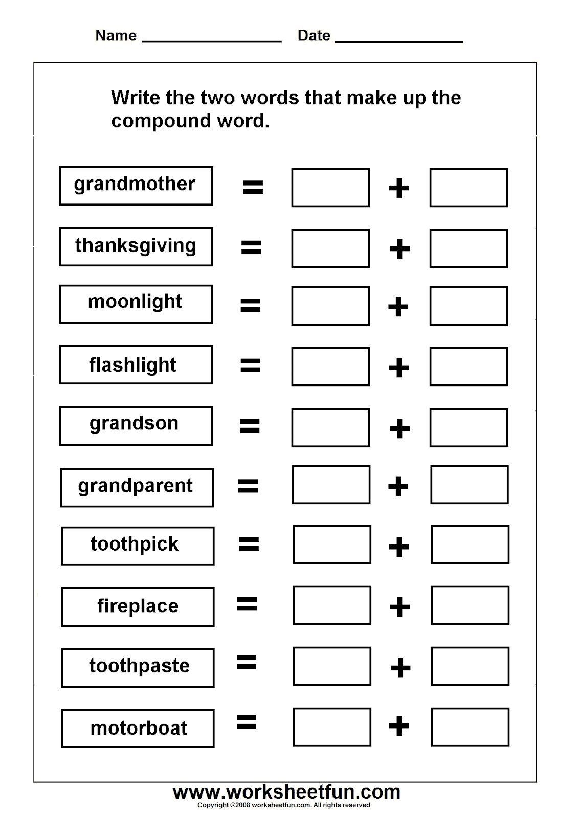 Compound Words Worksheet For Grade 1 Or 2 Compound Words Activity Sheets Made By Teachers