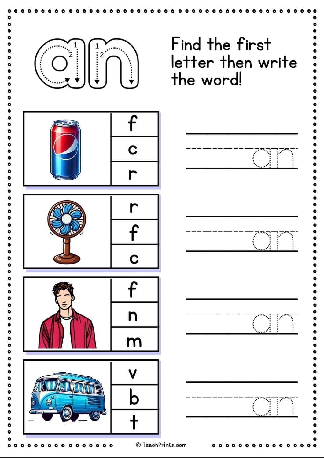 Free An Word Family Worksheets Teach Prints Free An Word Family Worksheets Teach Prints