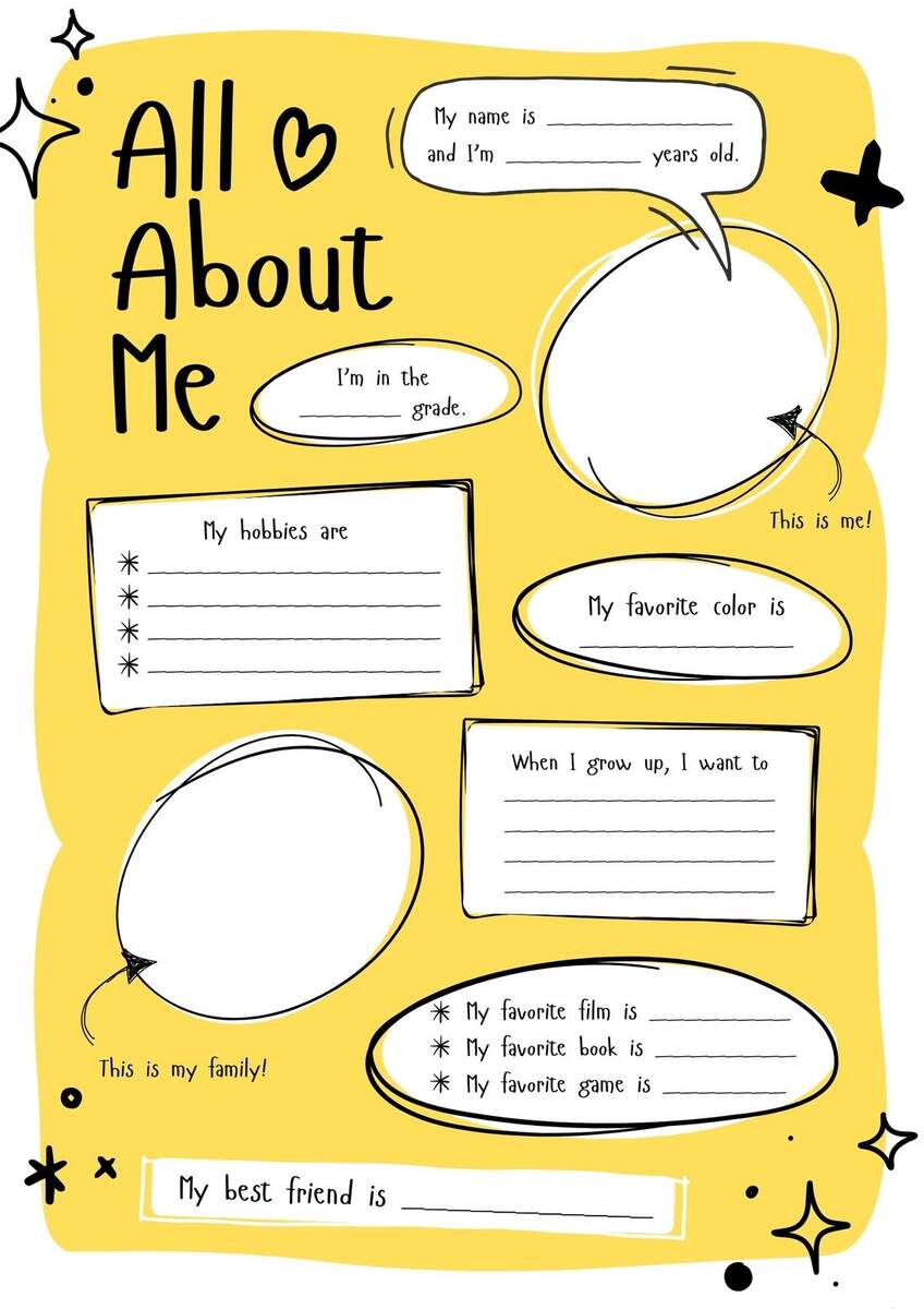 Free Printable All About Me Worksheet